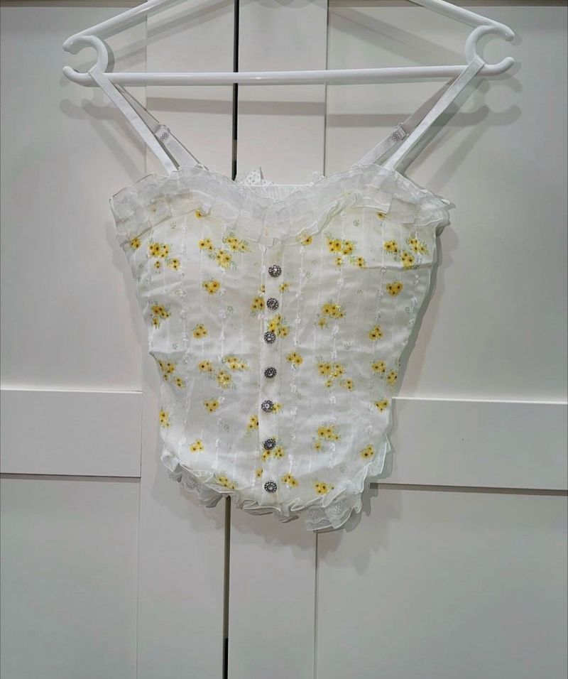 Floral Print Corset Top
