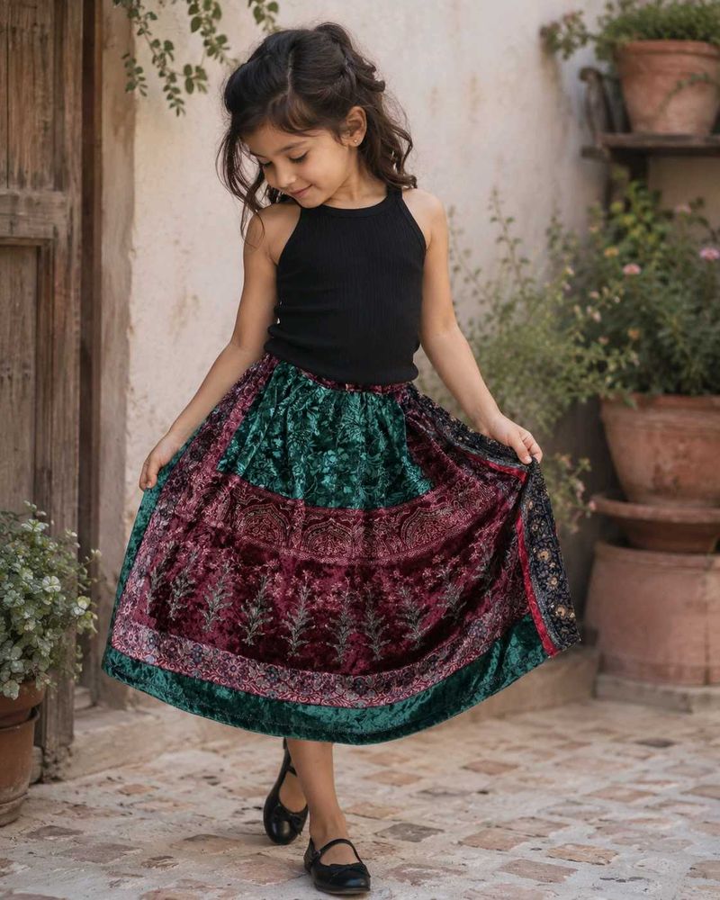 Velvet skirt for girls