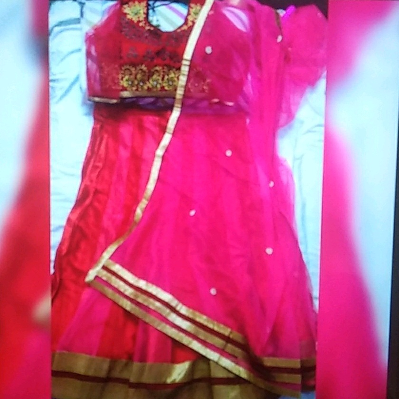 Red &amp; Gold Lehenga Choli Set