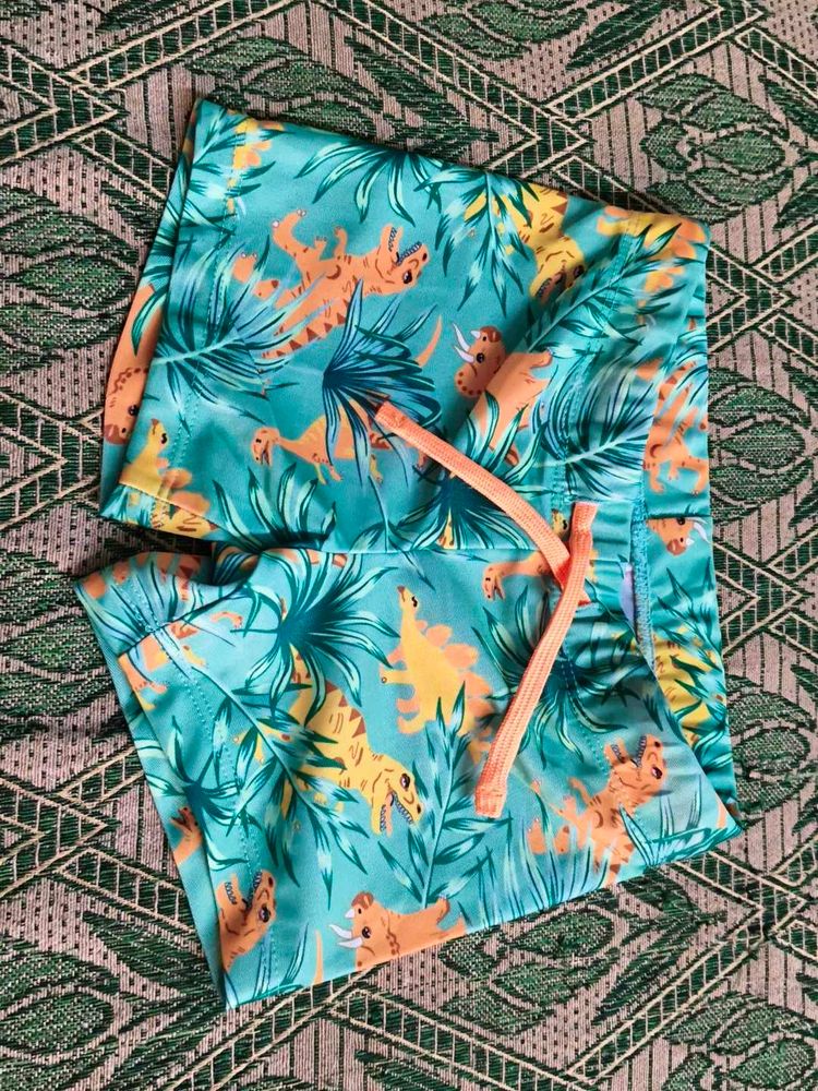 Kids Dino Print Swim Shorts