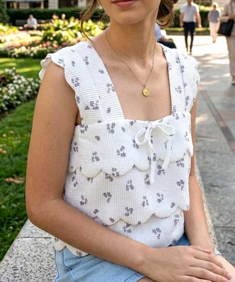 Cute floral textured top