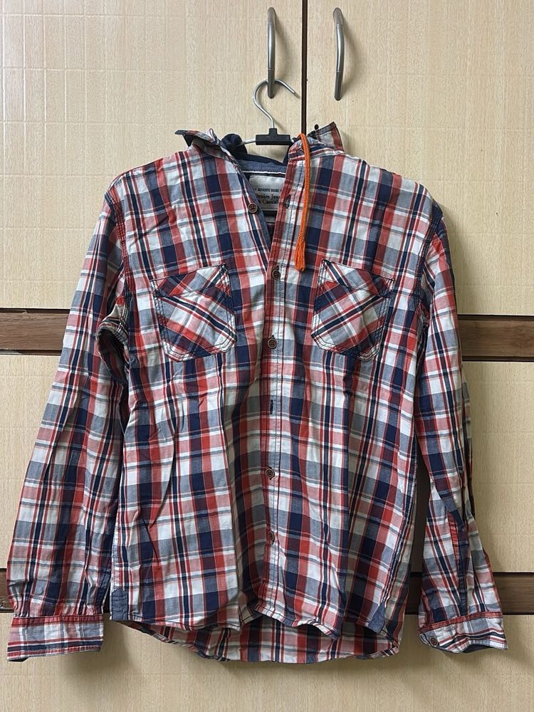 Red &amp; Blue Plaid Flannel Shirt