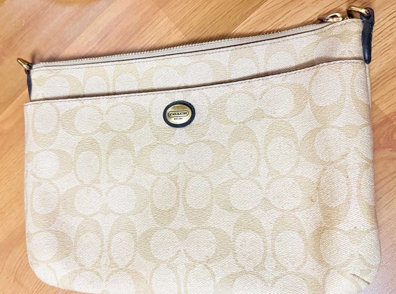 Authentic Coach Signature Monogram Crossbody Bag