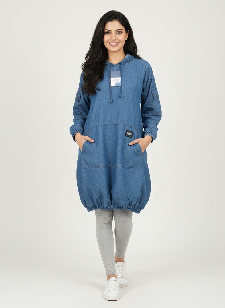 Denim Hoodie Tunic - New with Tags!