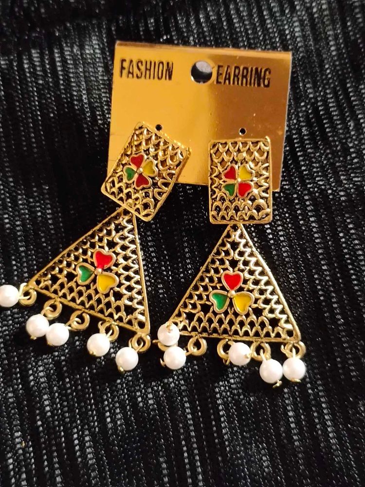 Vintage Style Triangle Drop Earrings