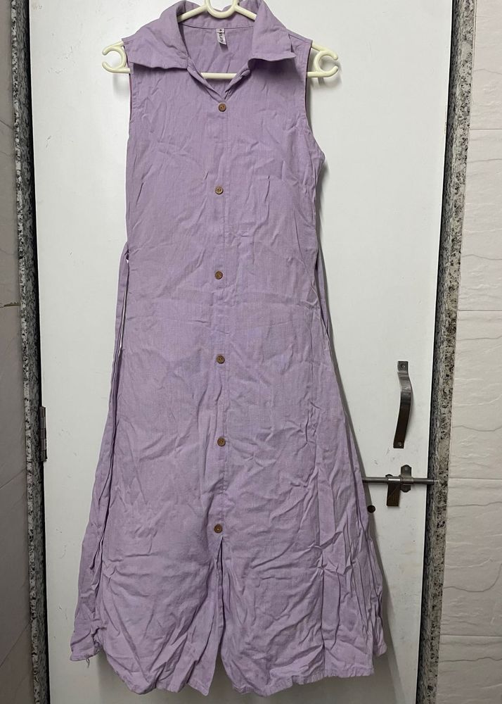 Sleeveless Purple Midi Dress