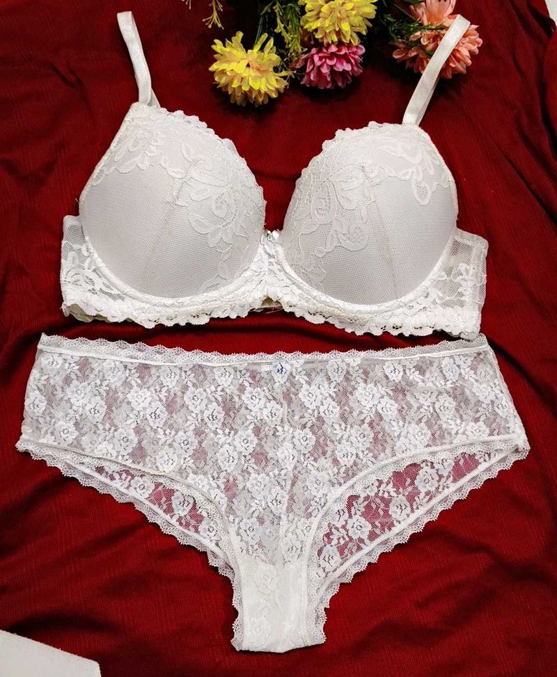 White Lace Bra &amp; Panty Set