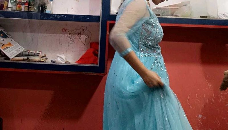 Stunning Blue Embellished Gown