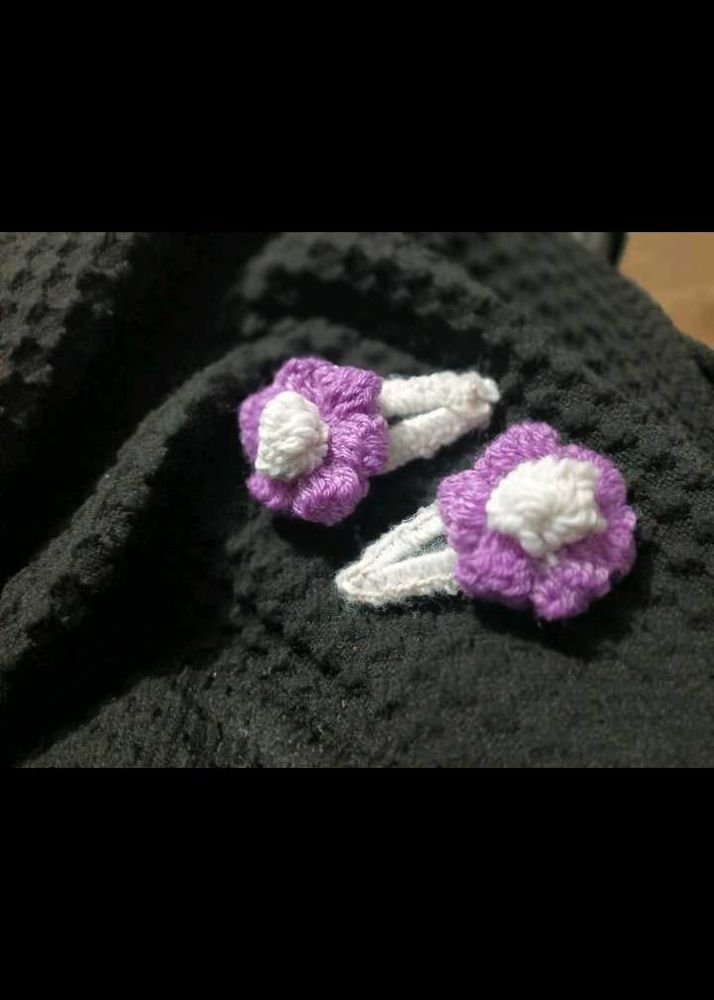 Handmade Crochet Flower Hair Clips