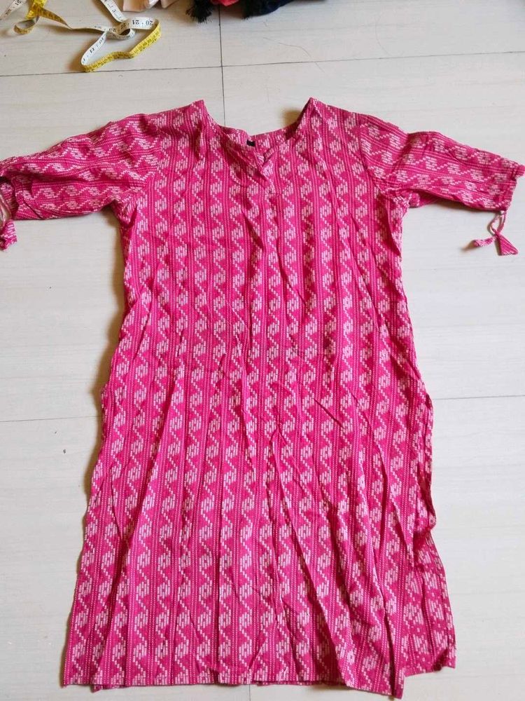 Pink Patterned Kurta