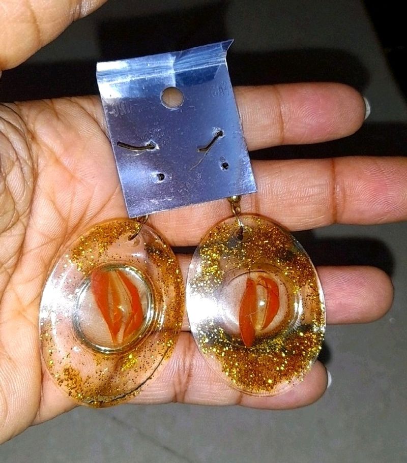 Unique Glitter Resin Earrings