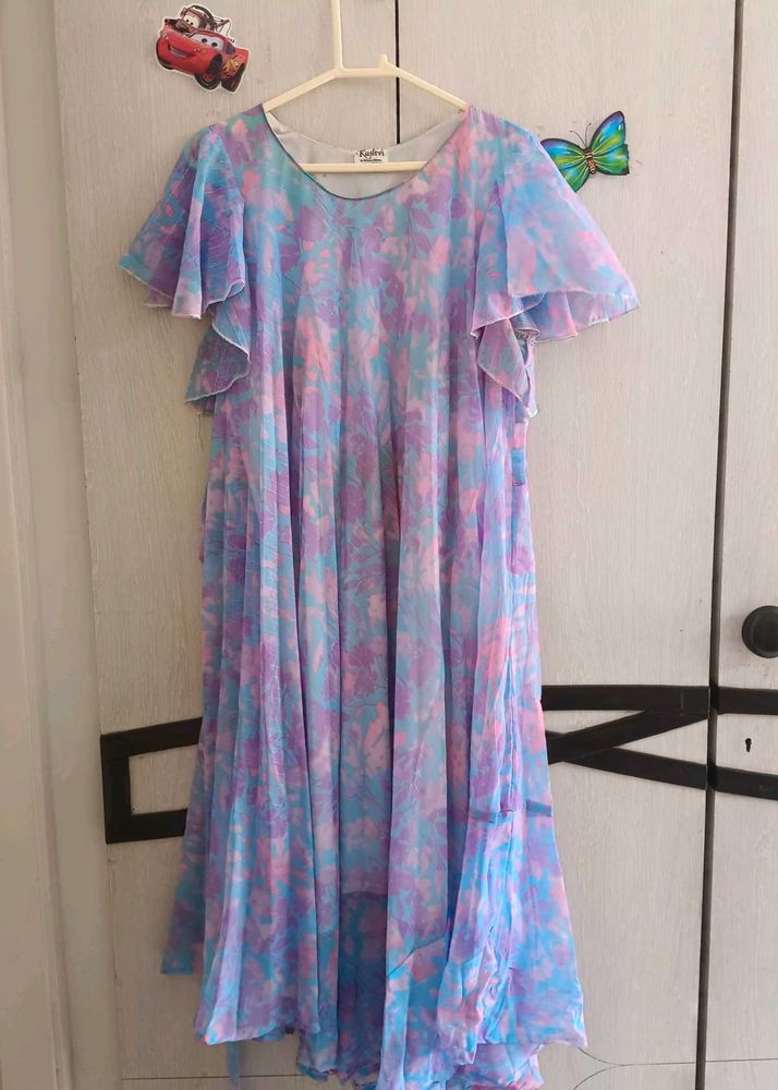 Flowy Floral Pleated Midi Dress
