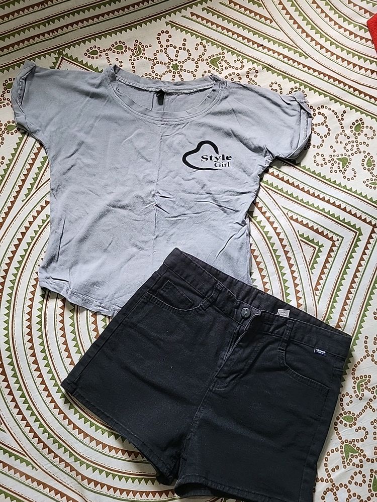 Grey Crop Tshirt