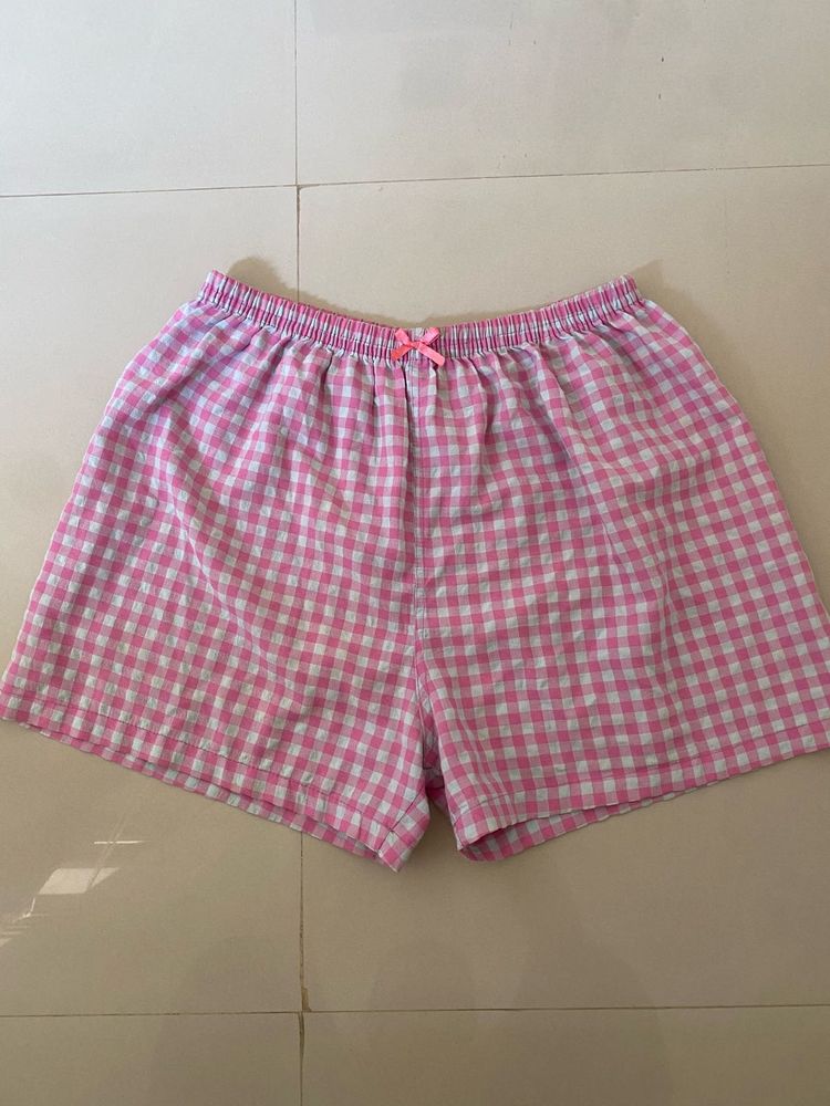 Cute Pink Gingham Pajama Shorts