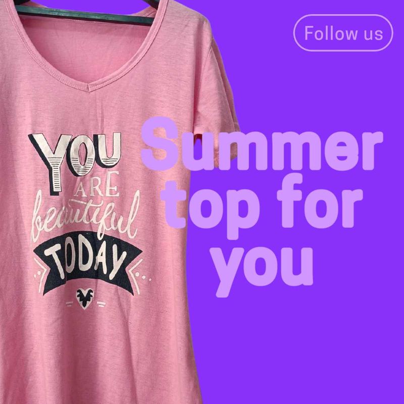 Casual Pink Top For Women's