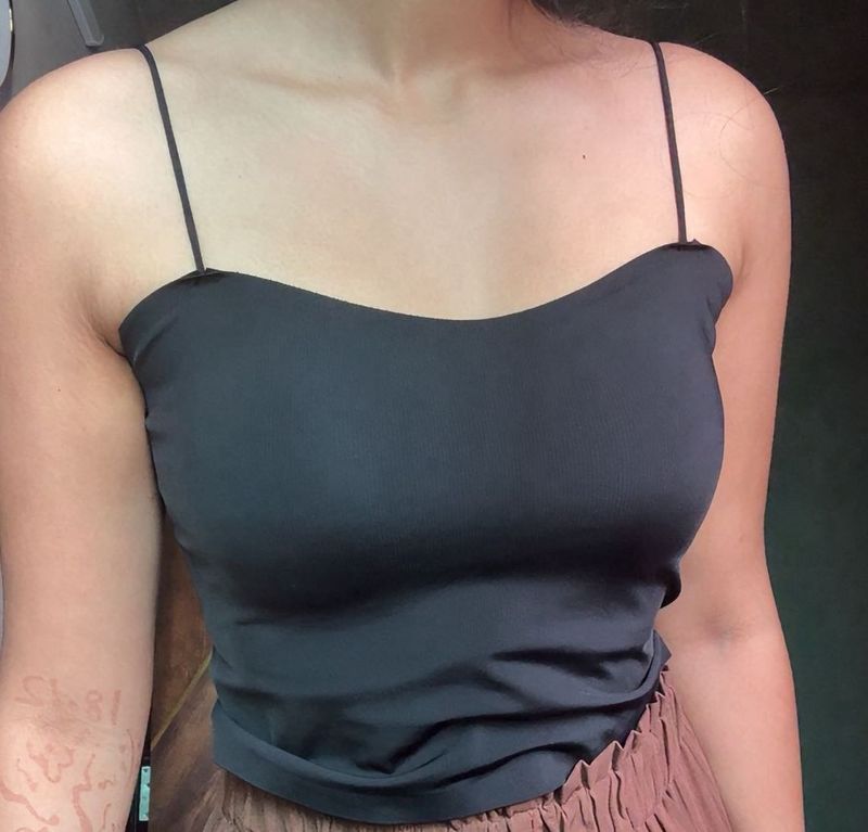 Sleek Black Spaghetti Strap Top