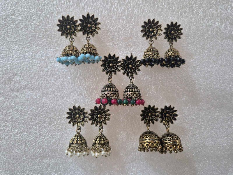 Jhumka Earrings - Set of 5 Pairs