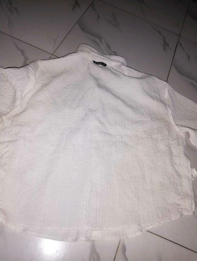 Women's Textured White shirt