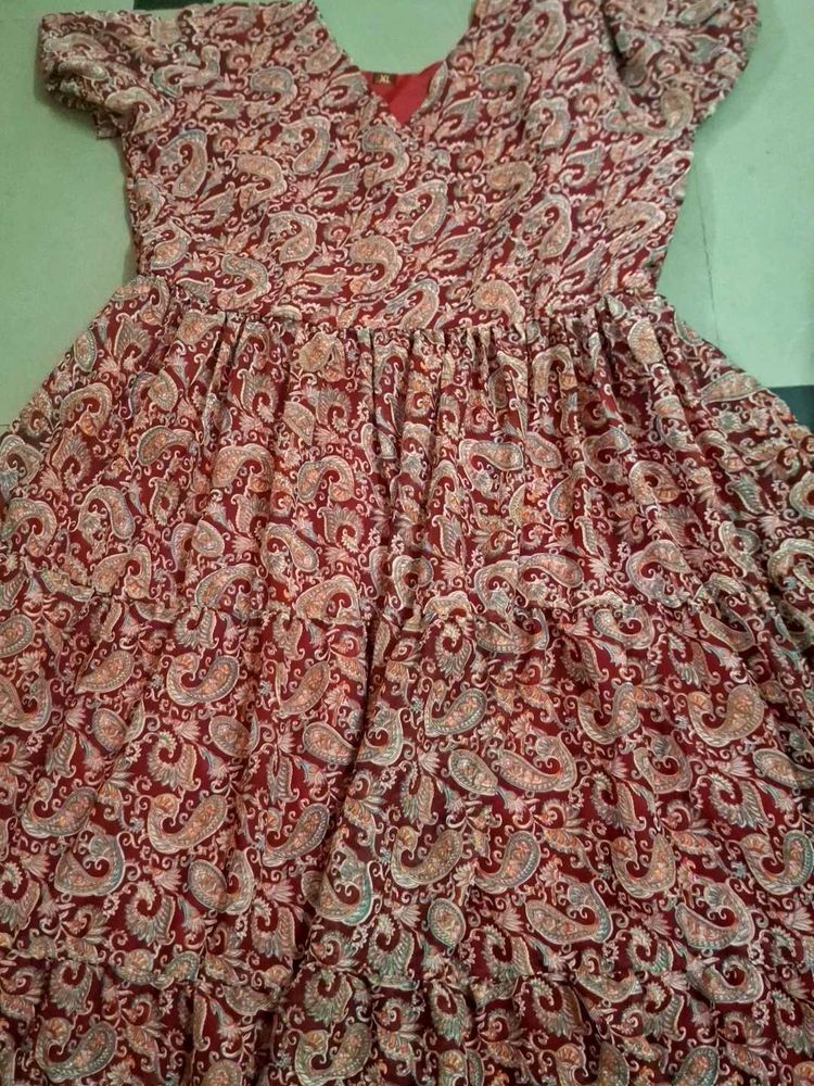 Boho Paisley Print Tiered Dress