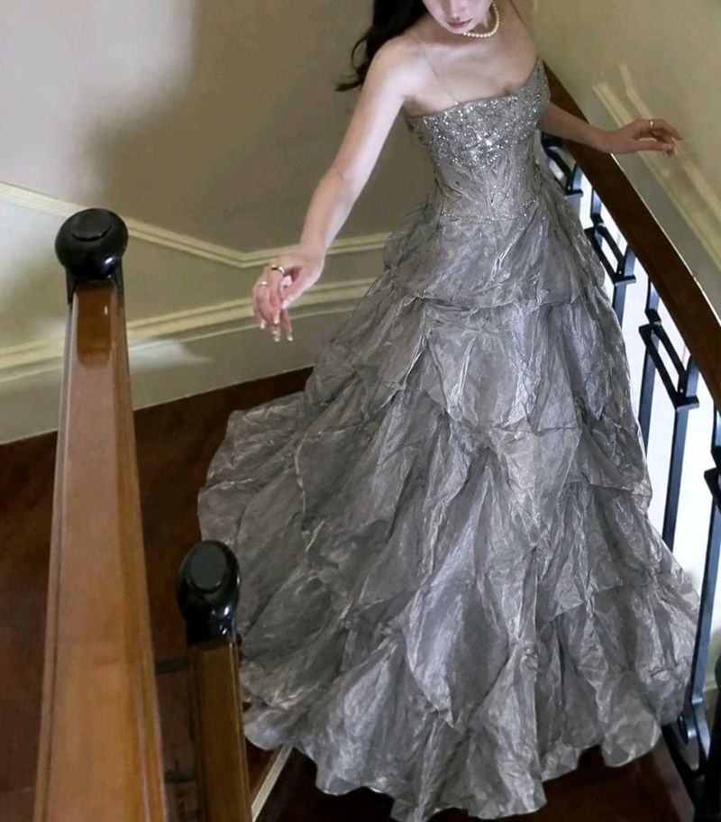FairyTale silver Ball gown 🤍