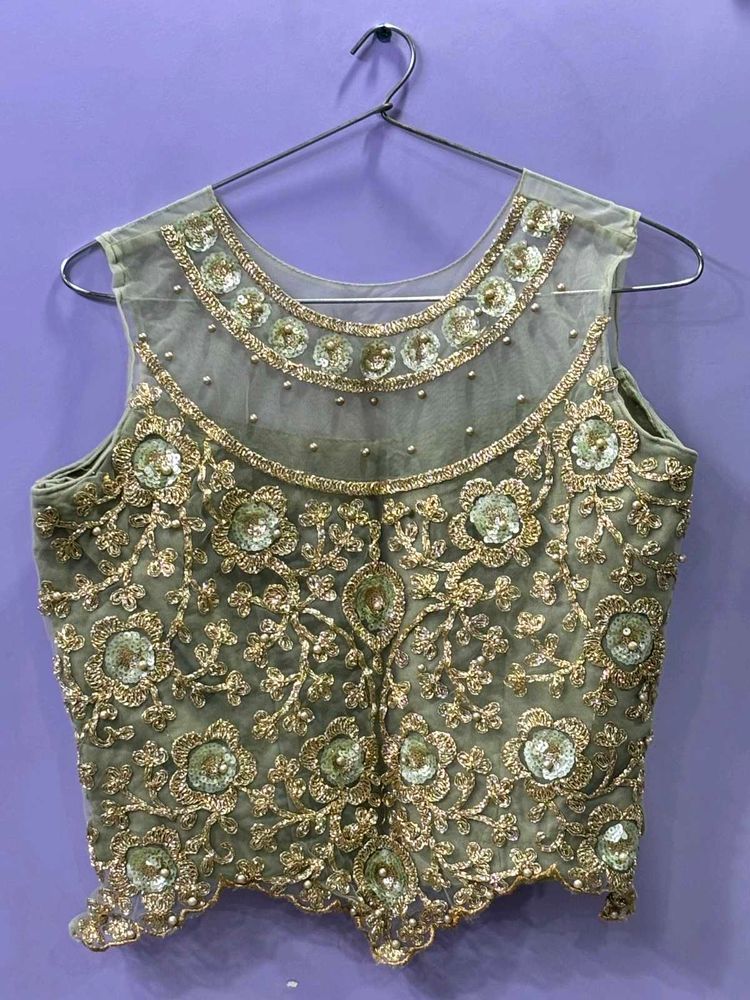 Embellished Sleeveless Ethnic Blouse