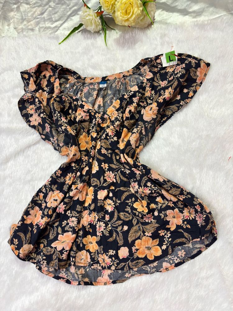 Chic Floral Print Top