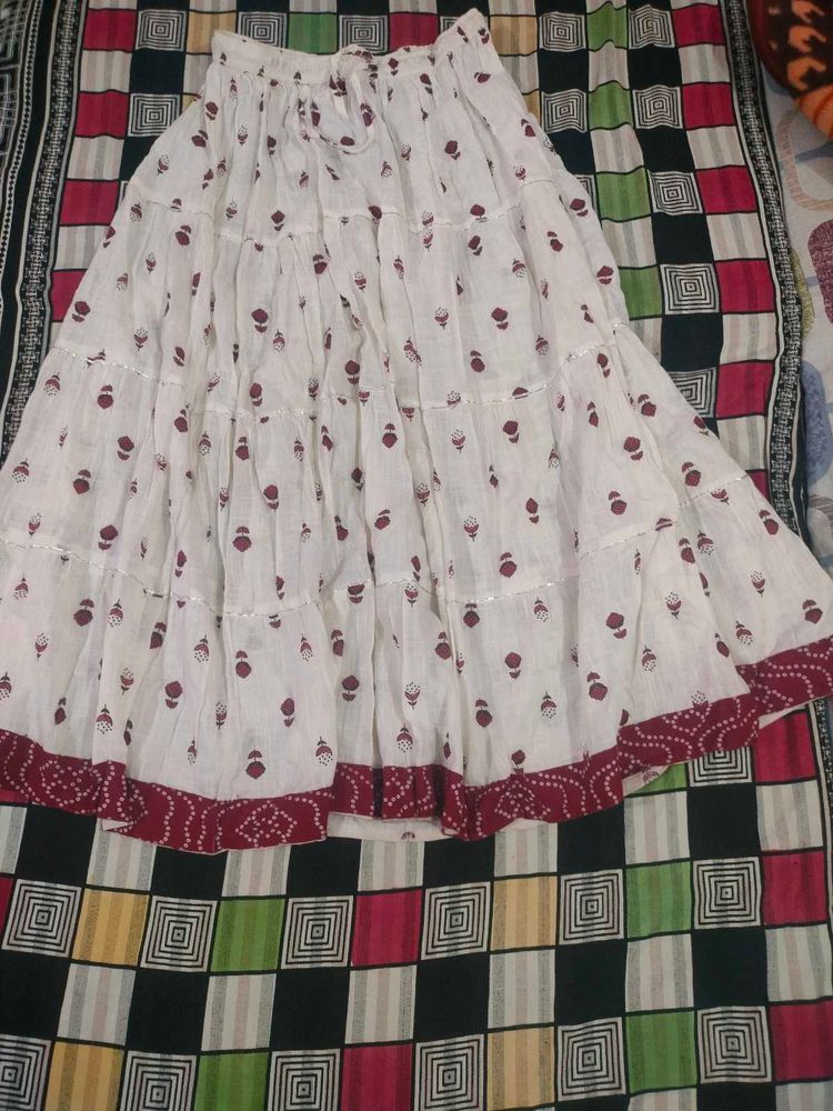 Bohemian  Print Cotton Skirt and matching du