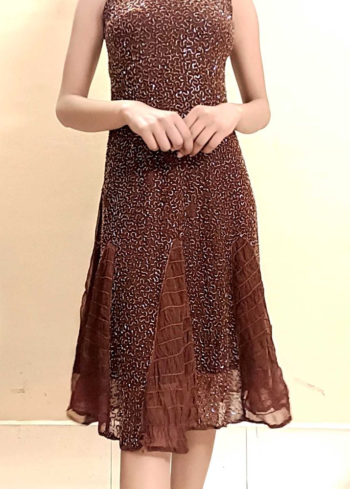 Brown Party Wear Dress 🤎