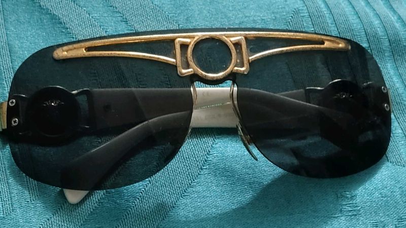 Versace Vintage Royal Black And White Sunglasses
