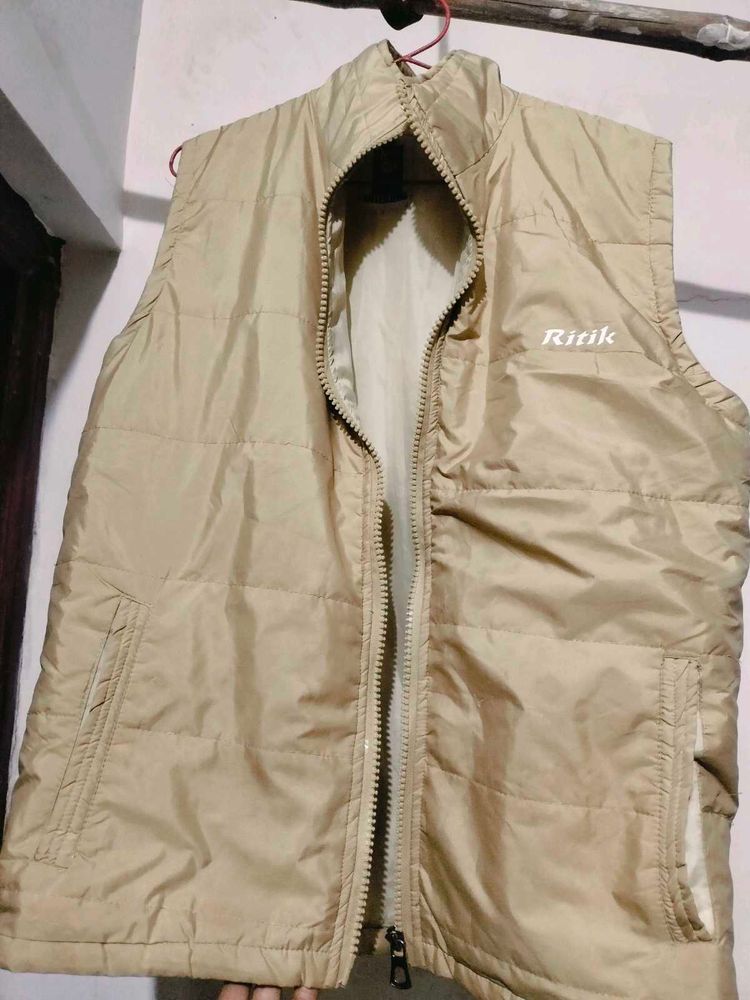 Beige 'Ritik' Sleeveless Jacket