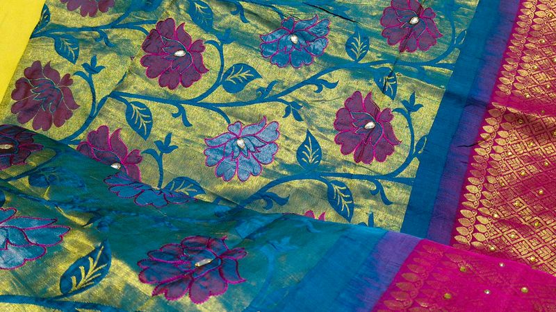 Heavy Silk Saree Aari Blouse