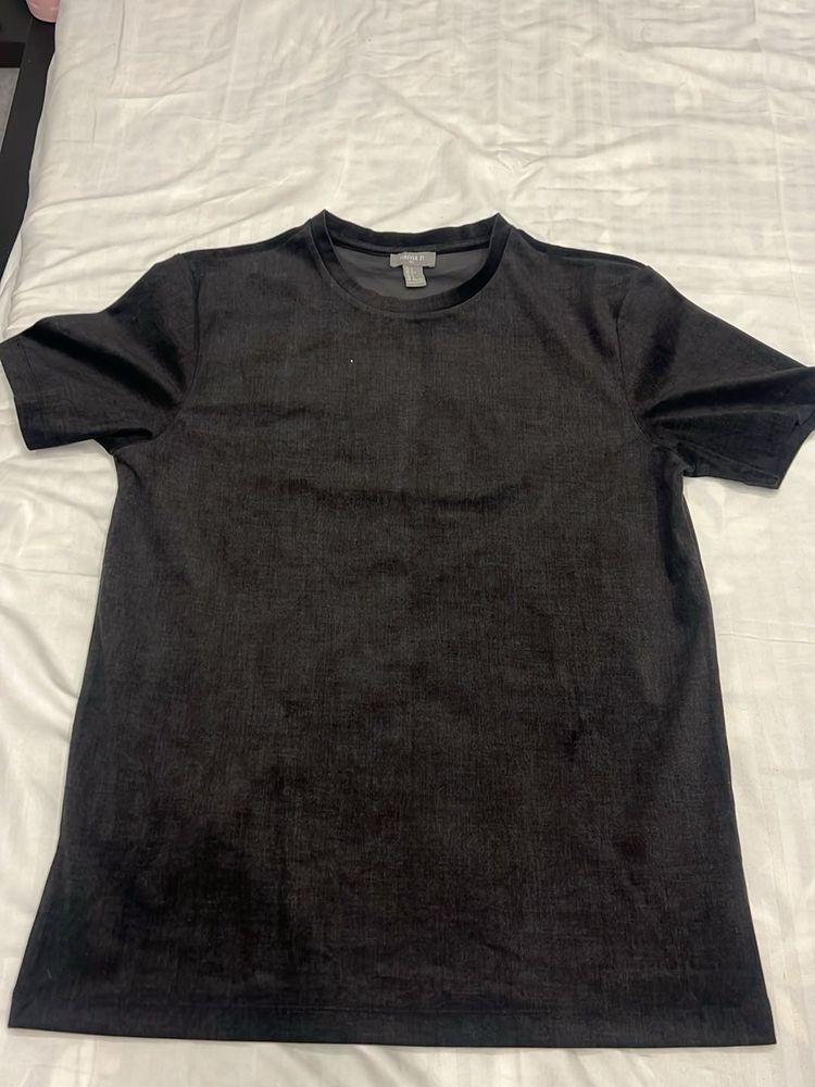 Classic Black Velour T-Shirt