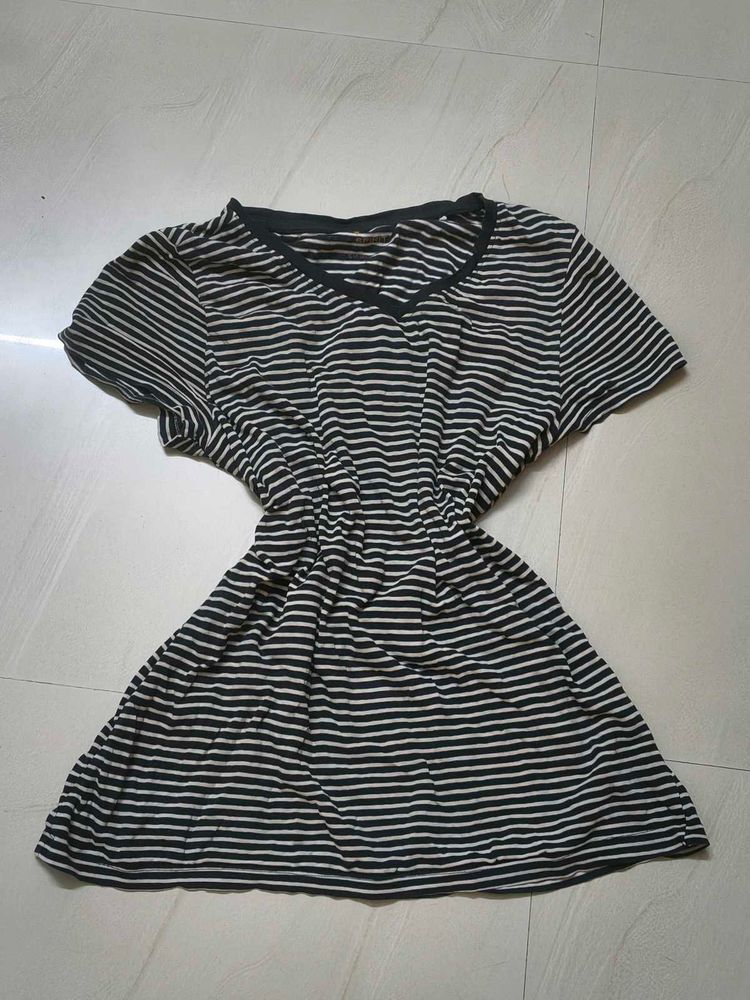 Striped V-Neck T-Shirt