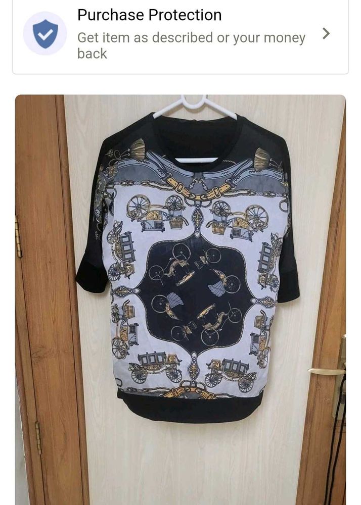 Vintage-inspired graphic print top