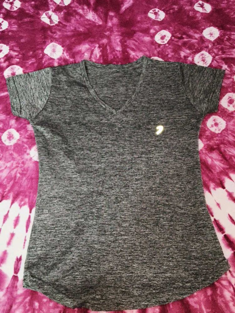 Women's Grey Marl V-Neck T-Shirt