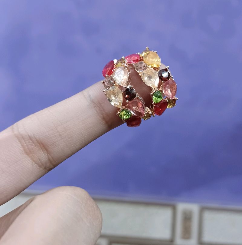 Trendy Korean Stone Earrings Multi Colour