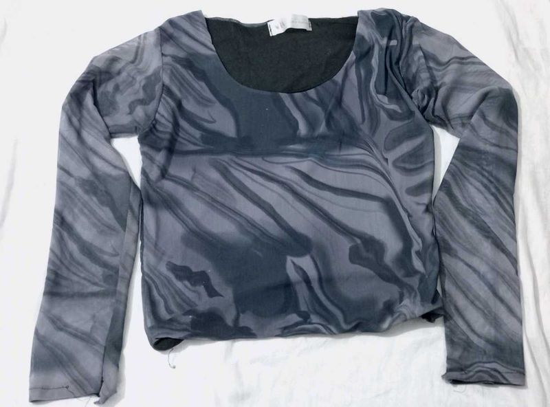 Marbled Long Sleeve Top