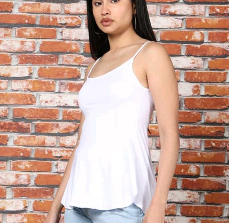 Shein Adjustable Spaghetti Strap Flared Hem Cami T