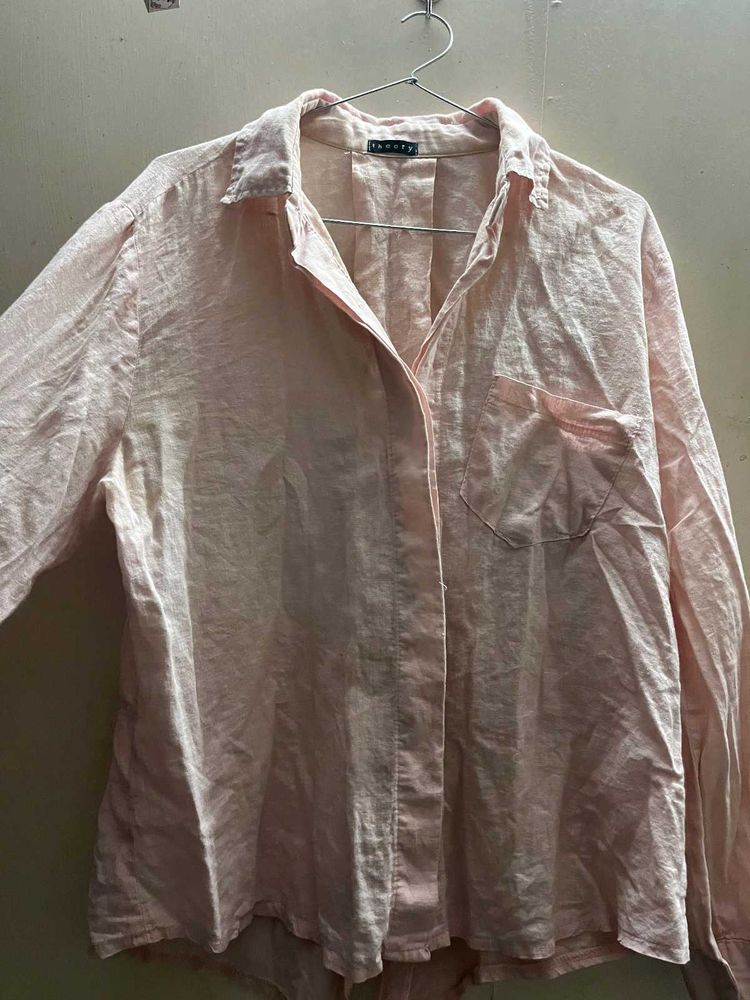 Theory Pink Button-Down Shirt