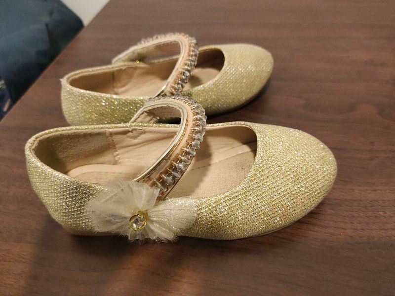 Sparkly Gold Ballerina Flats