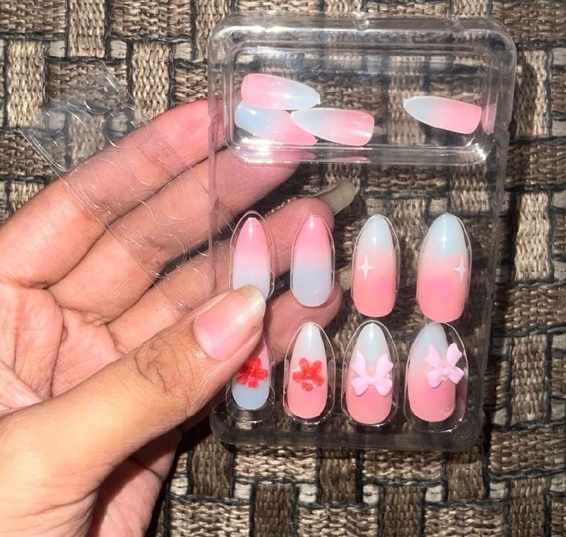 Gel Shine Nail Tips 💕🌸