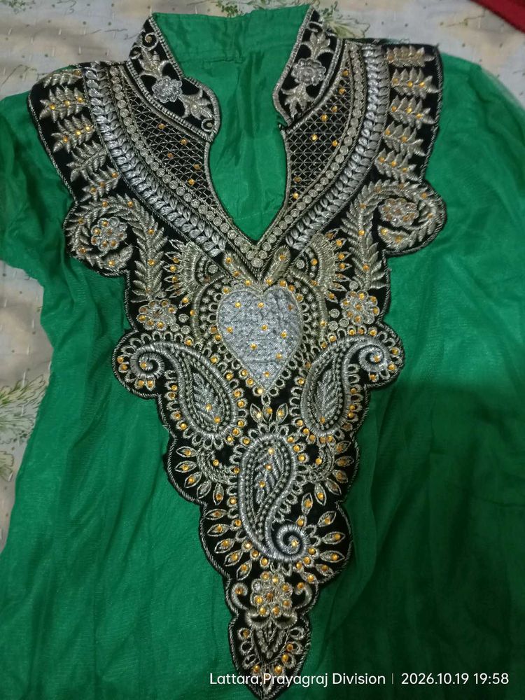 Embellished Green frock suit