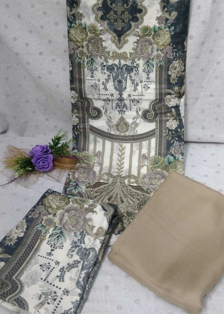 Digital print Unstitched Suit