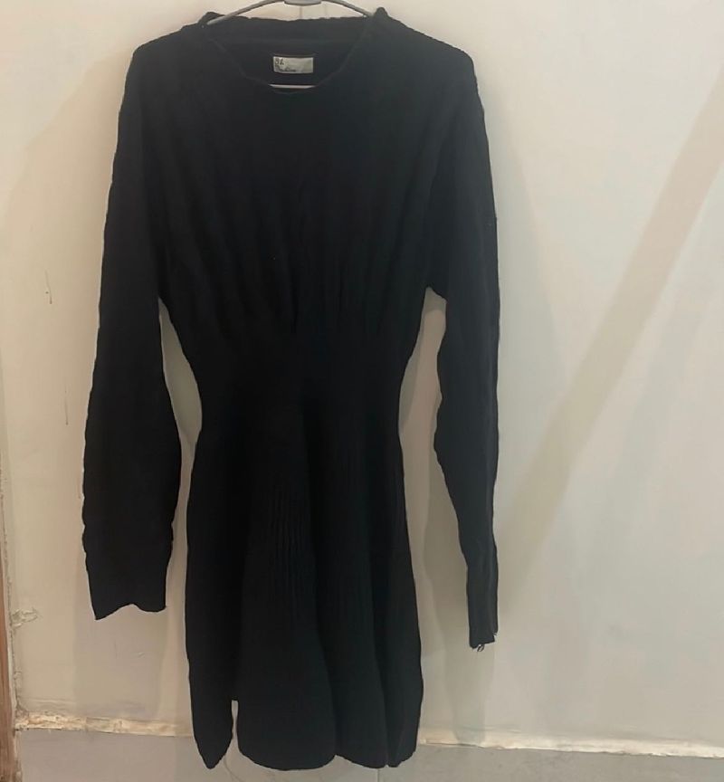 Black Knit Mini Dress