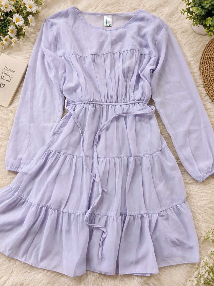 Lavender Tiered Mini Dress