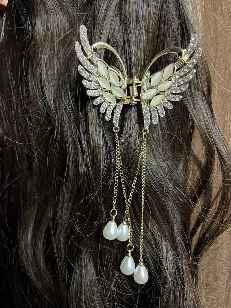Elegant Swan Hair Claw Clip