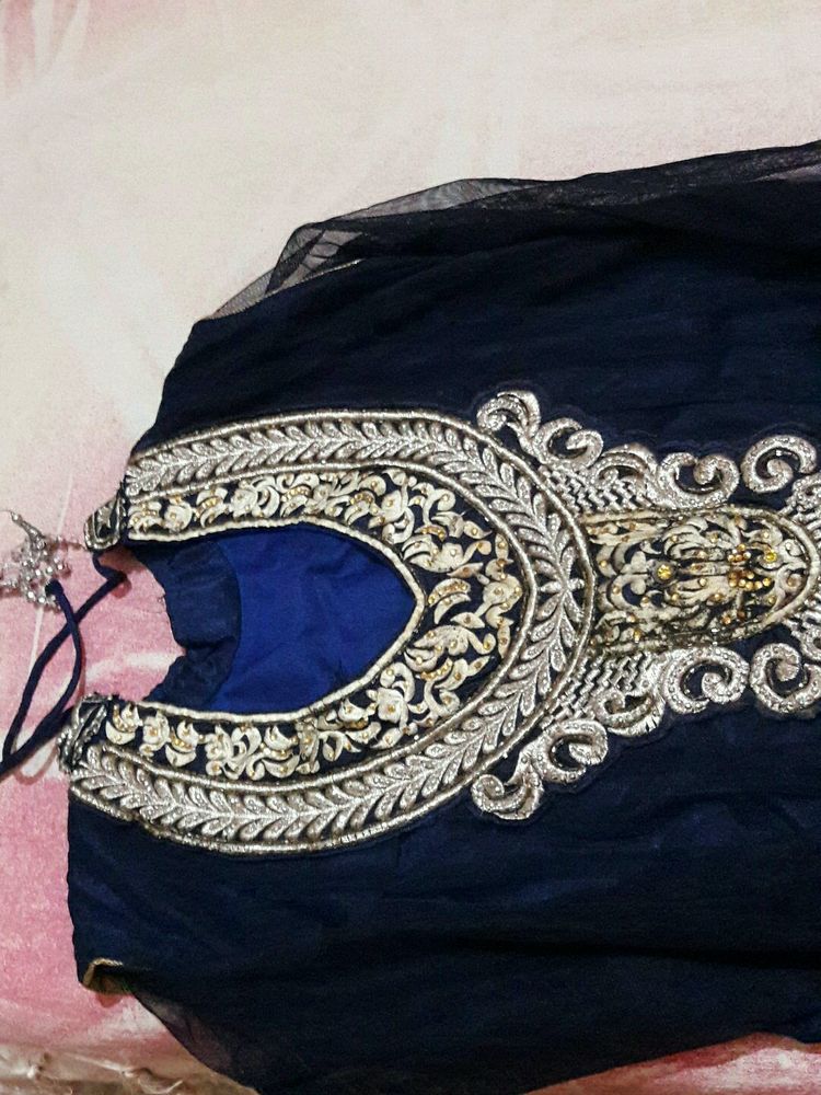 Elegant Navy Blue Embellished Kurti