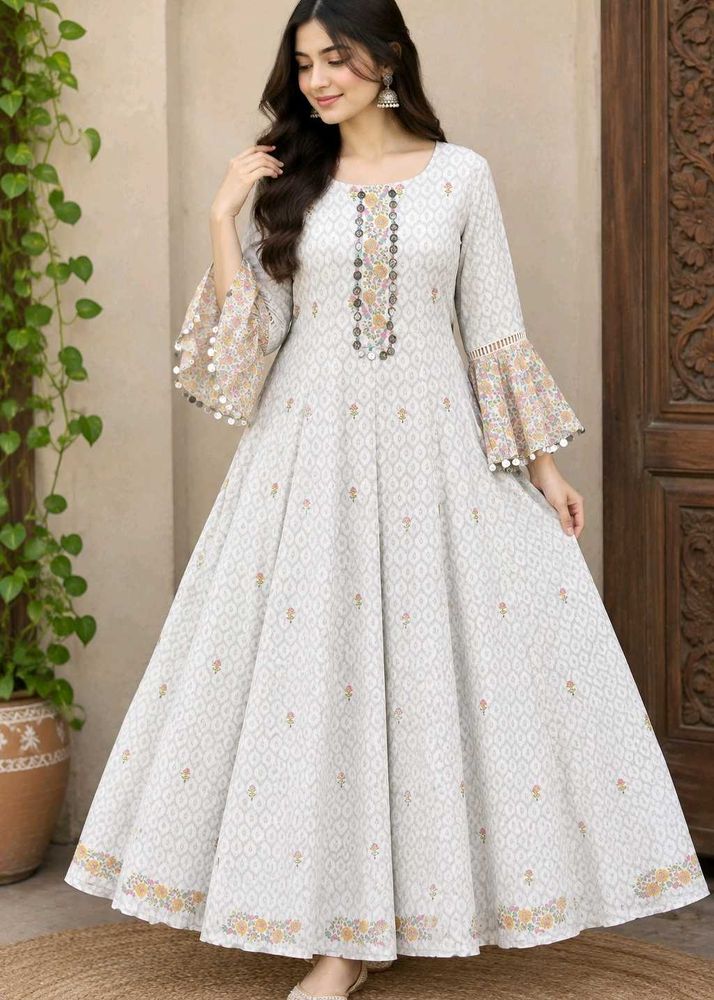 Elegant White Ethnic Gown