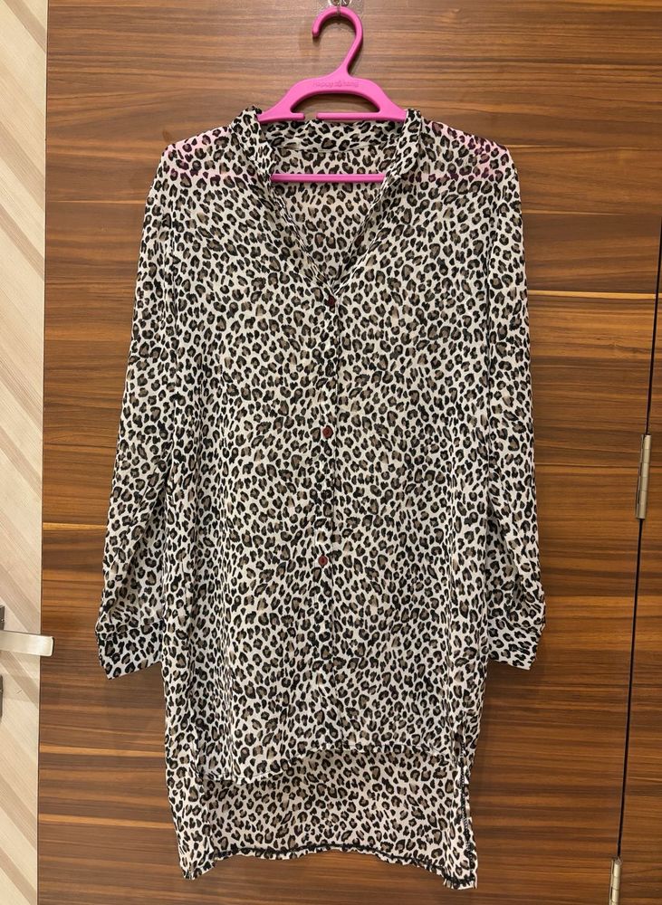 Leopard Print long Tunic Top (SHIRT)