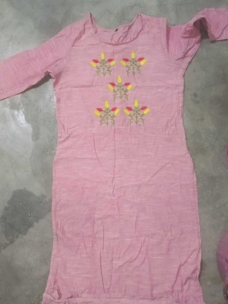 Pink Embroidered Kurta